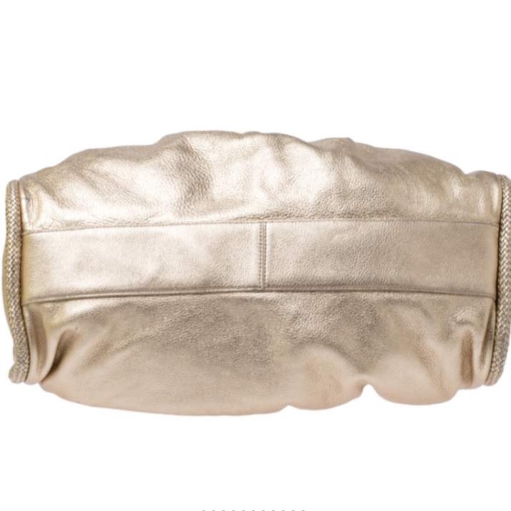 Cole Haan Metallic Gold Pebbled Large Leather Hobo - Picture 4 of 12